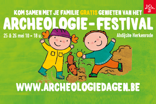 Kom samen met je familie gratis genieten van het Archeologie-festival, 25 en 26 mei 2024, Abdijsite Herkenrode, www.archeologiedagen.be