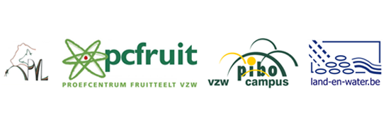 Logo's PVL Bocholt, pcfruit vzw, vzw PIBO Campus, land-en-water.be
