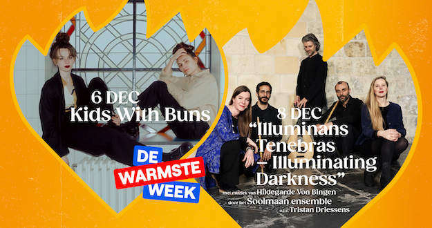 Banner concerten PCCE ten voordele van De Warmste Week